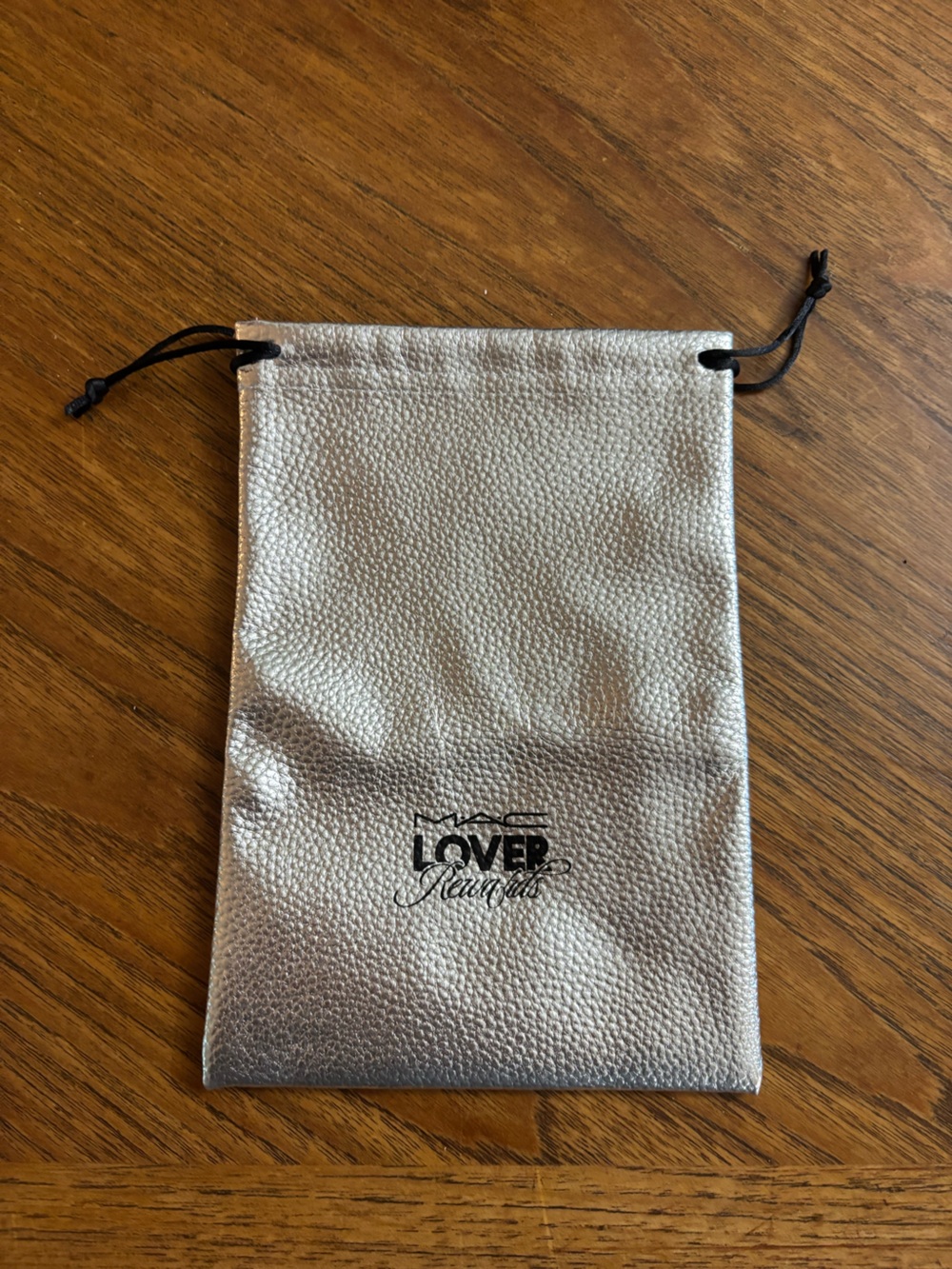 MAC Cosmetics Silver Metallic Drawstring Mini Pouch